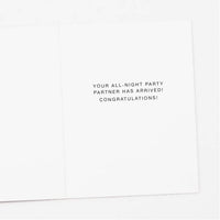 Up All Night New Baby Greeting Card