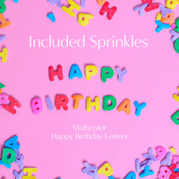 Sprinklemania Happy Birthday Alphabet Sprinkles - 3.5oz Cube