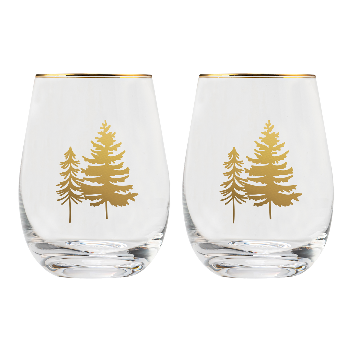 Trees Stemless Wine Glasses - Boxed Set of 2