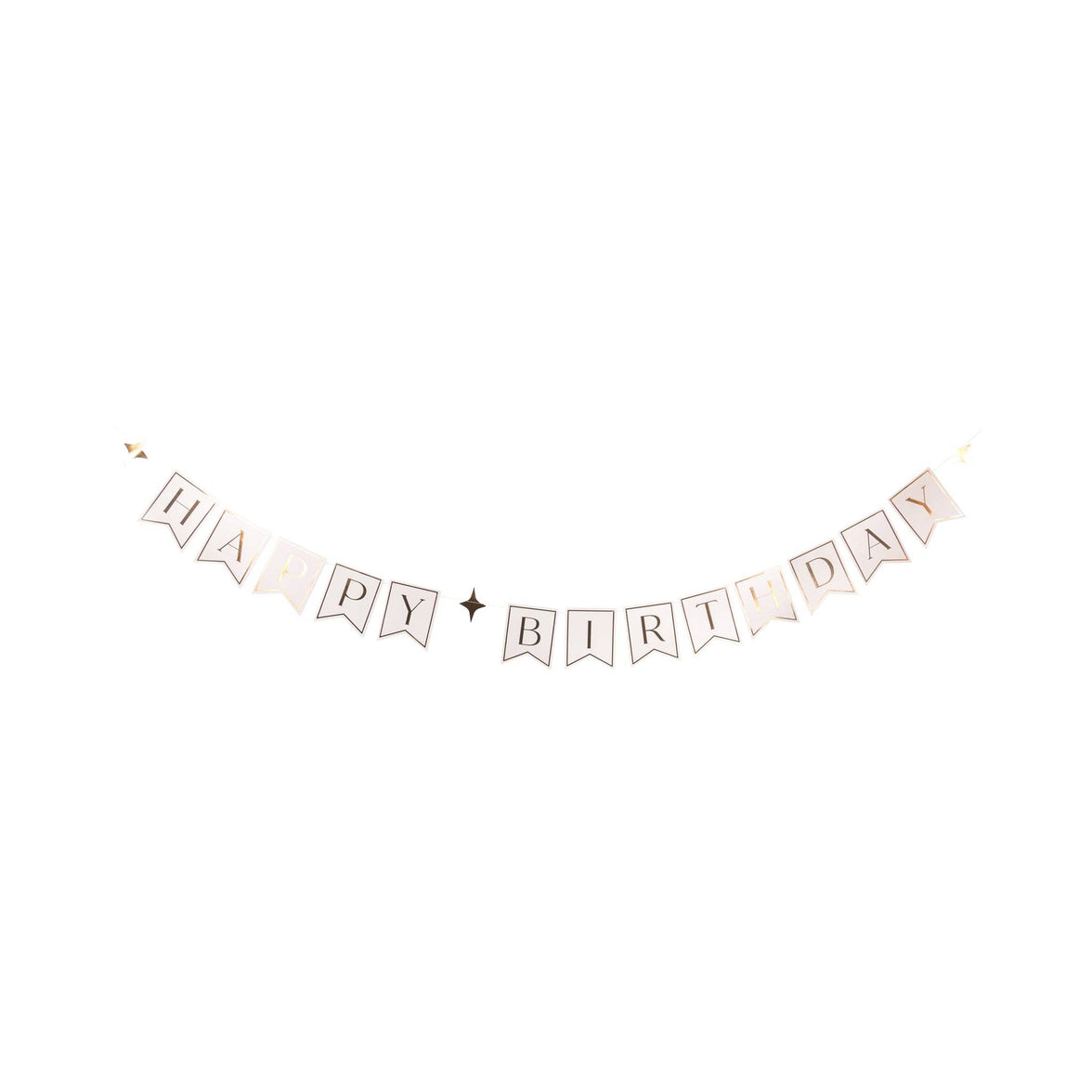 Gold and White Happy Birthday Banner