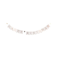 Gold and White Happy Birthday Banner