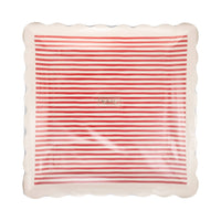 Red Striped Plates - 8CT