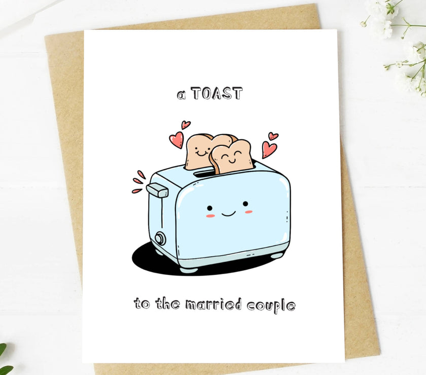 "Toast To The Married Couple" Wedding Card