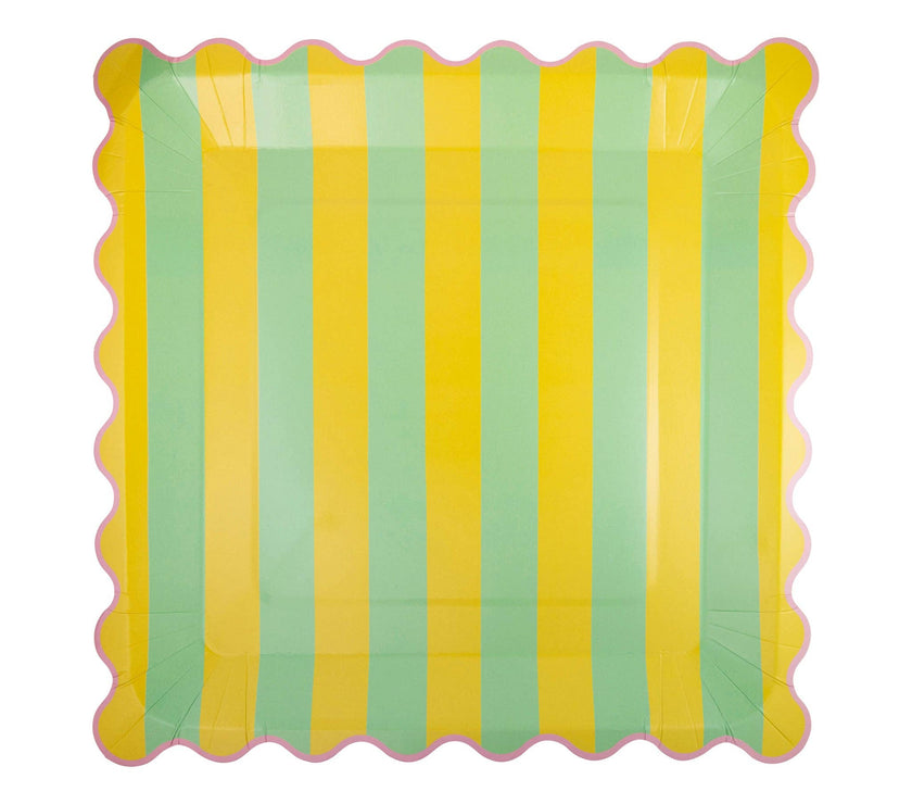 Assorted Striped Plate Set - 8CT