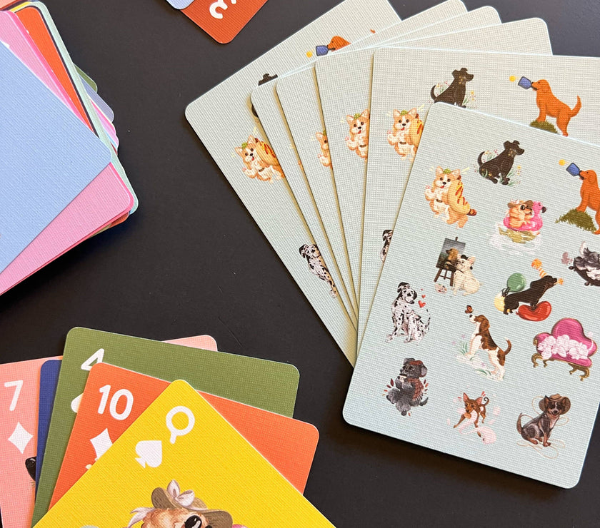 Illustrated Dogs Playing Cards