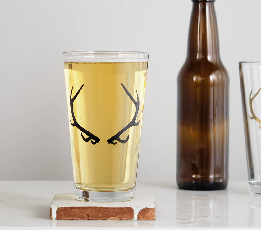 Antler Matte Black Pint Glass - 16 OZ