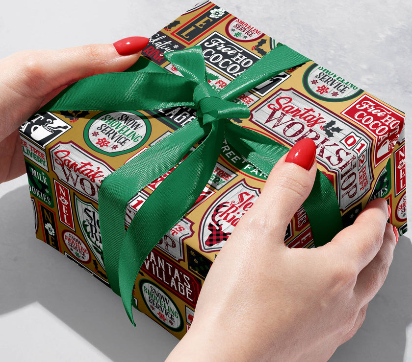 Santa Signs Gift Wrap Jumbo Roll