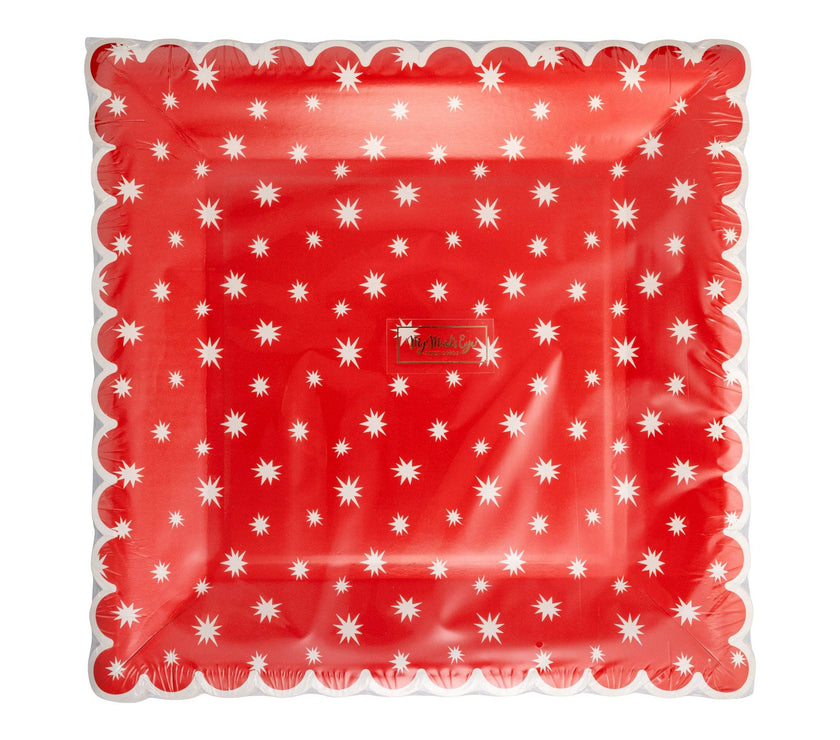 Large Red Star Plates - 8CT