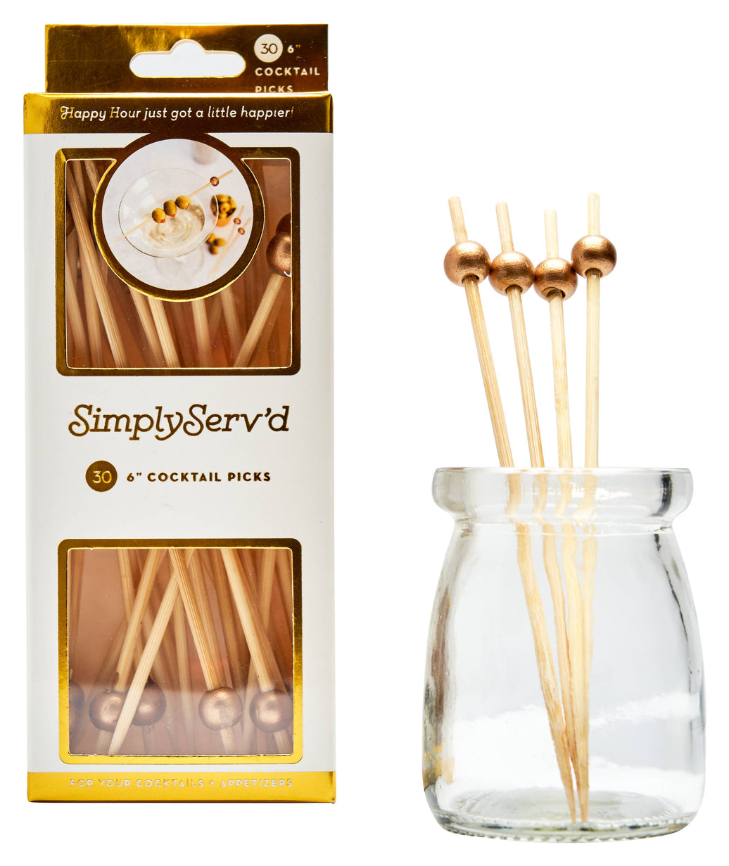 Gold Ball Party Pick - 30pk