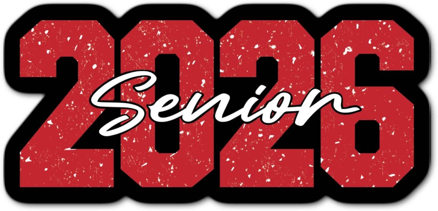 Senior black and red 2026 Waterproof Sticker