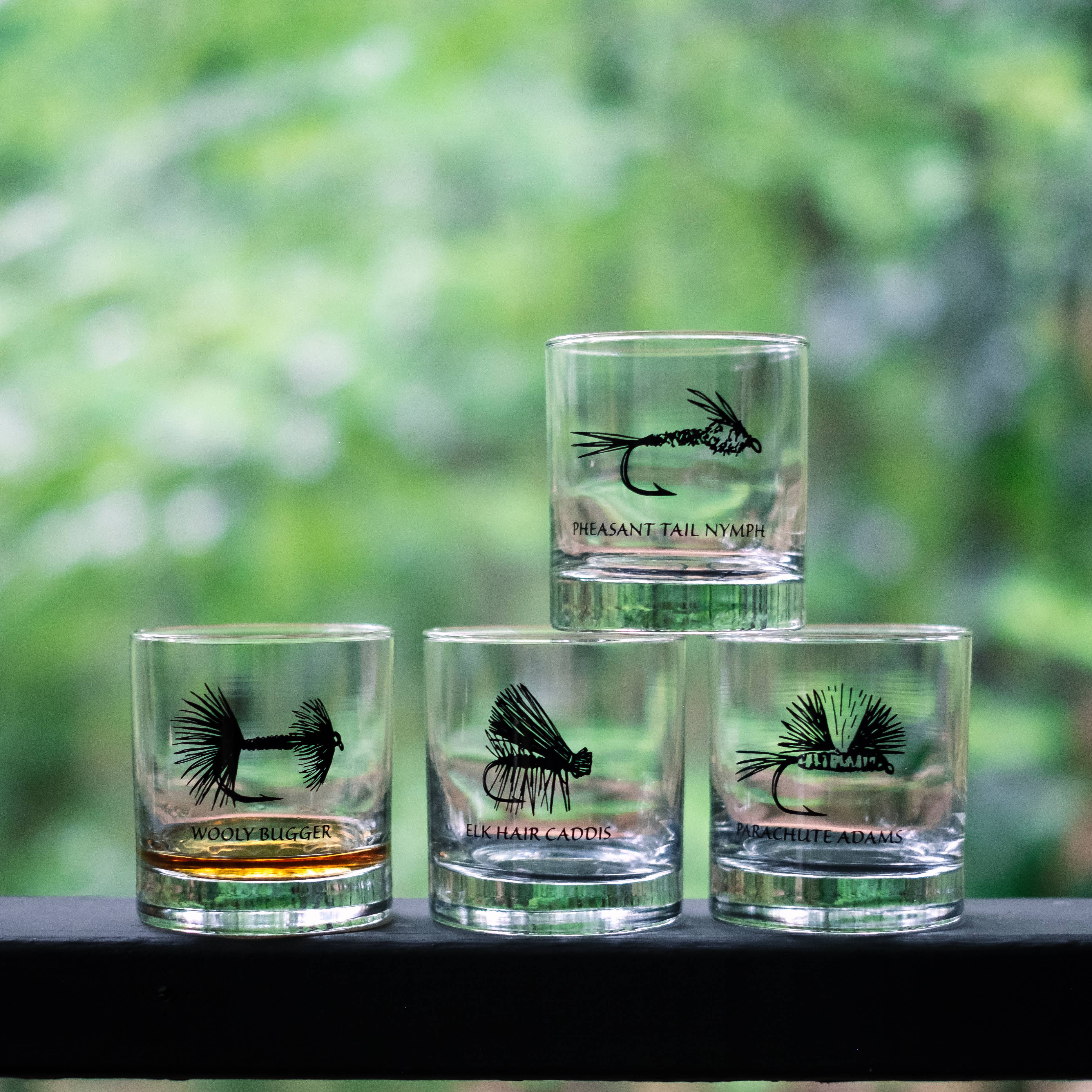 Fly Fishing Rocks Glass - Assorted Designs