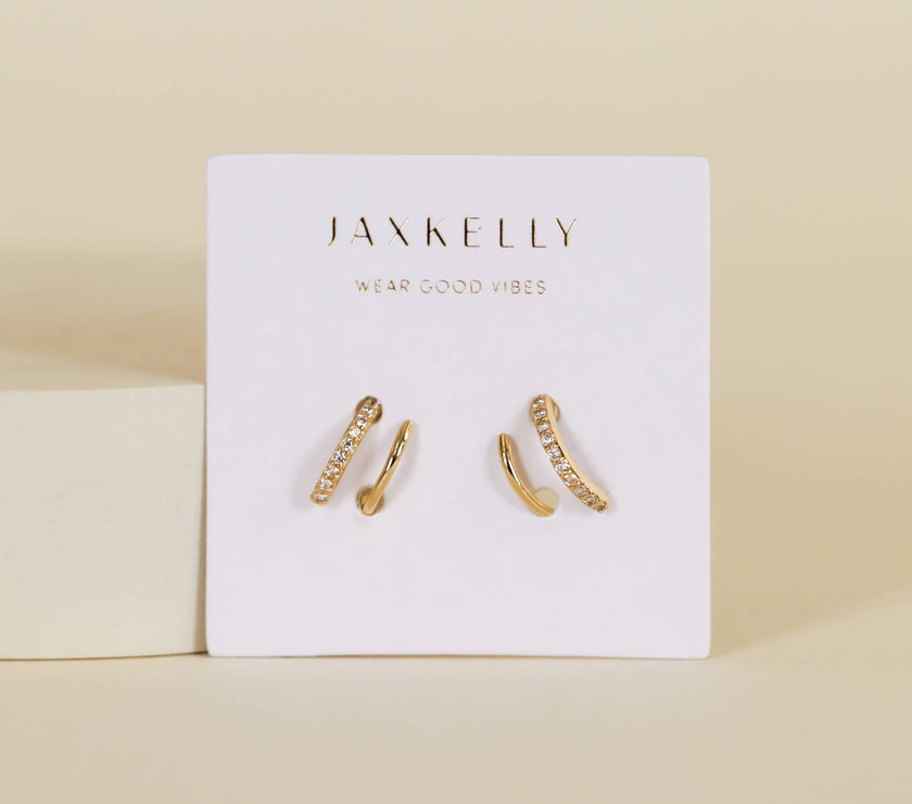 Pave Spiral - Gold Earrings