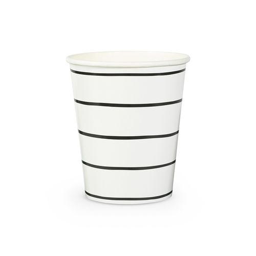 Frenchie Ink Striped 9 oz Cups 8CT