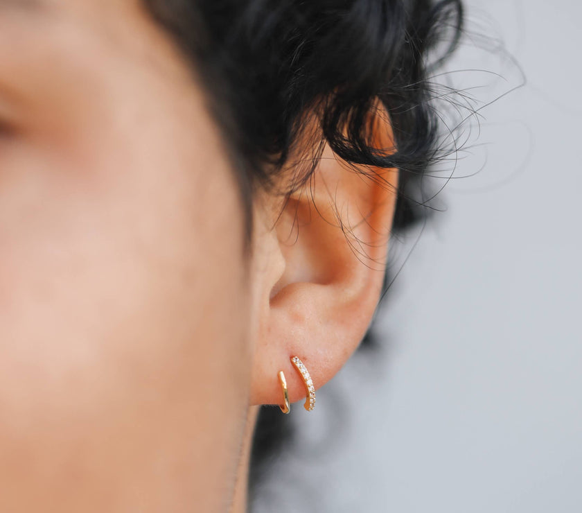 Pave Spiral - Gold Earrings