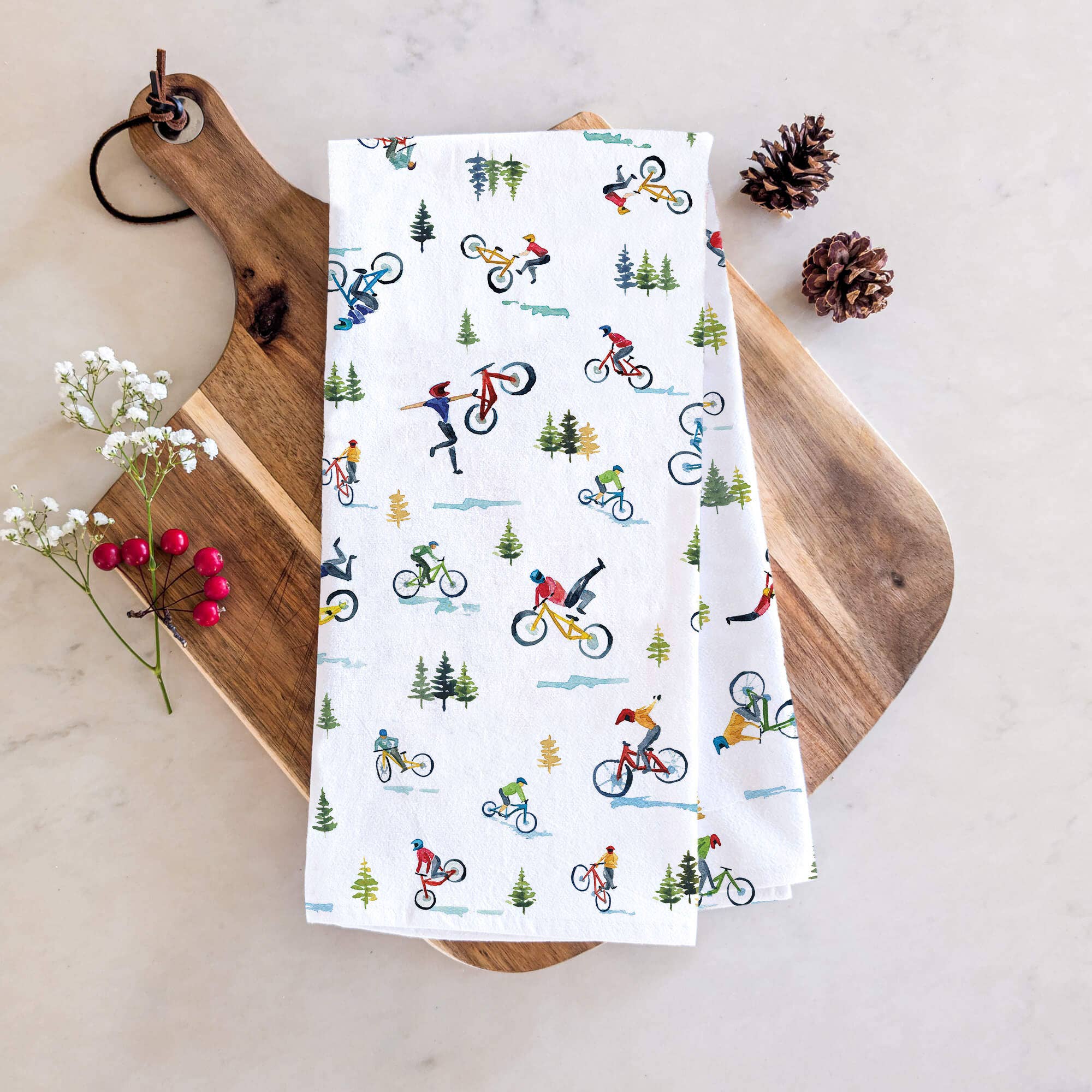 Mountain Biking Tea Towel