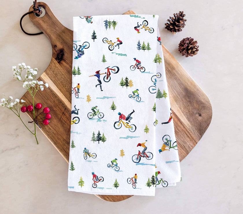Mountain Biking Tea Towel