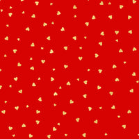 Gold Red Hearts Gift Wrap Roll