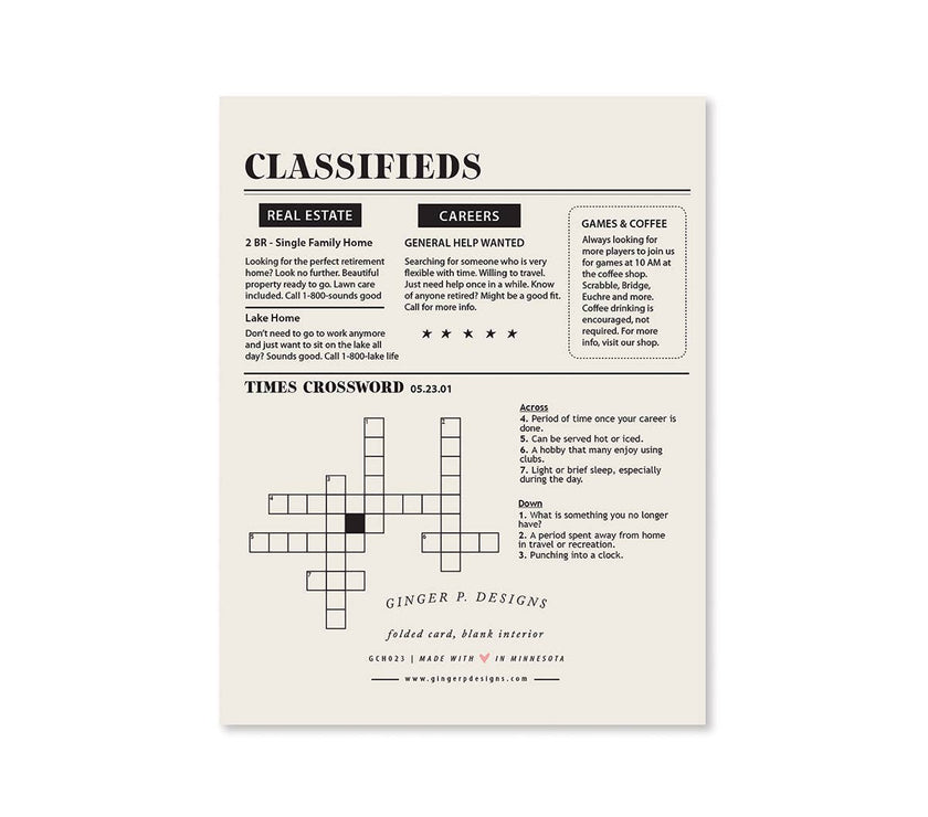 Retirement Times Greeting Card