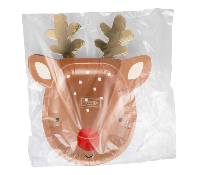 Rudolph Shaped Plates - 8 CT