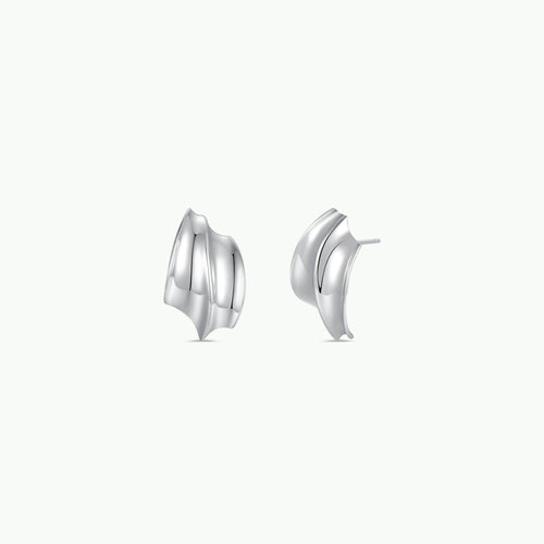 Silver - Bold Wave - Earrings