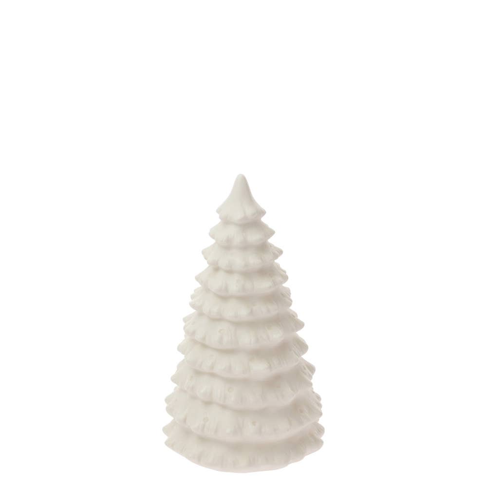 6.5" Tall White Ceramic Led Xmas Tree Christmas