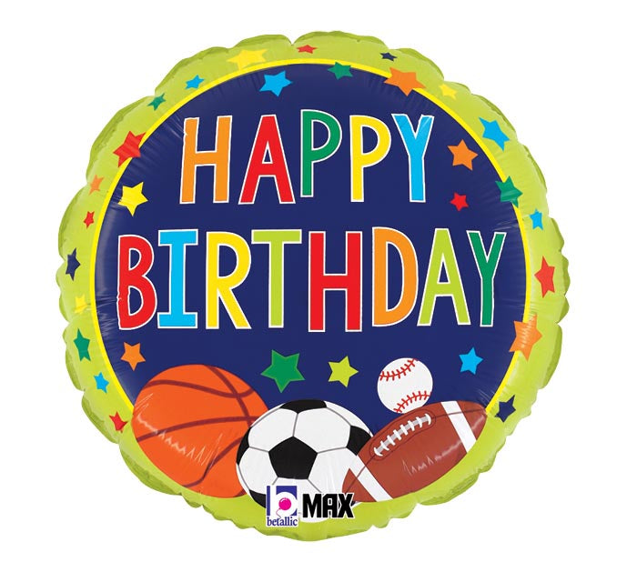 Sports Happy Birthday 18" Mylar Balloon