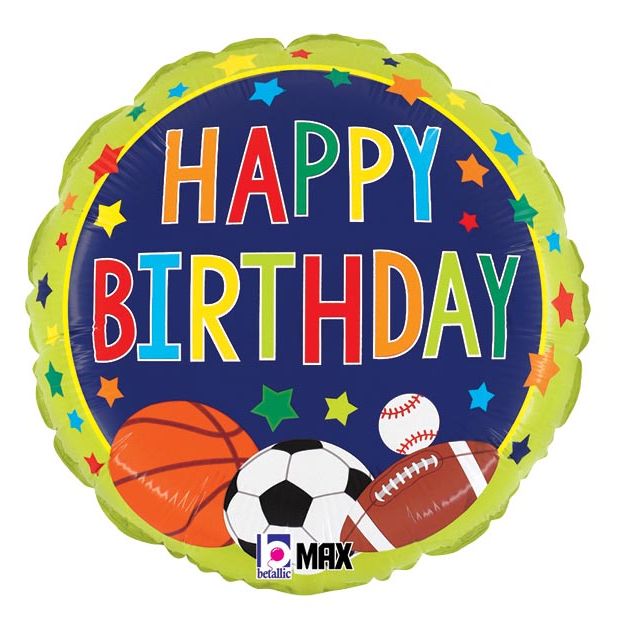 Sports Happy Birthday 18" Mylar Balloon