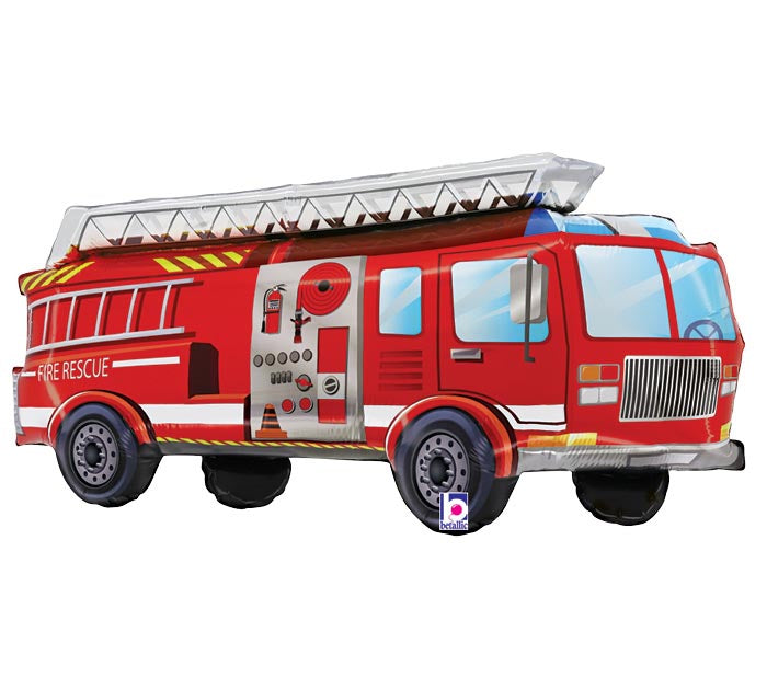 Fire Truck Shaped 34" Mylar Balloon