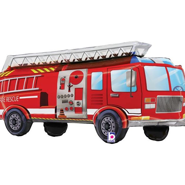 Fire Truck Shaped 34" Mylar Balloon