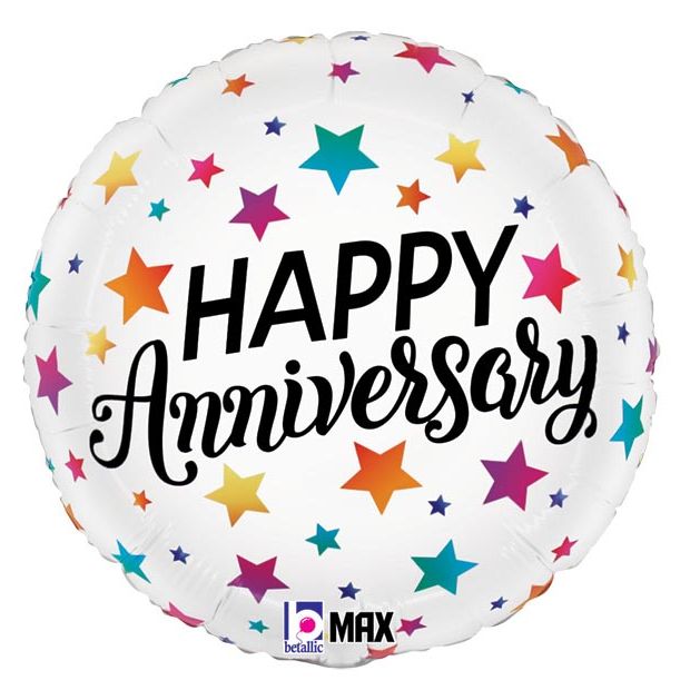 Colorful Anniversary 18" Mylar Balloon