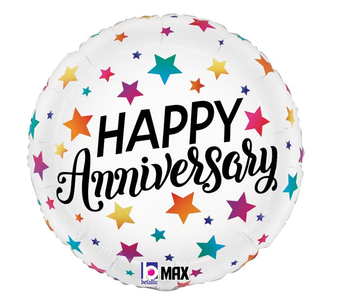 Colorful Anniversary 18" Mylar Balloon