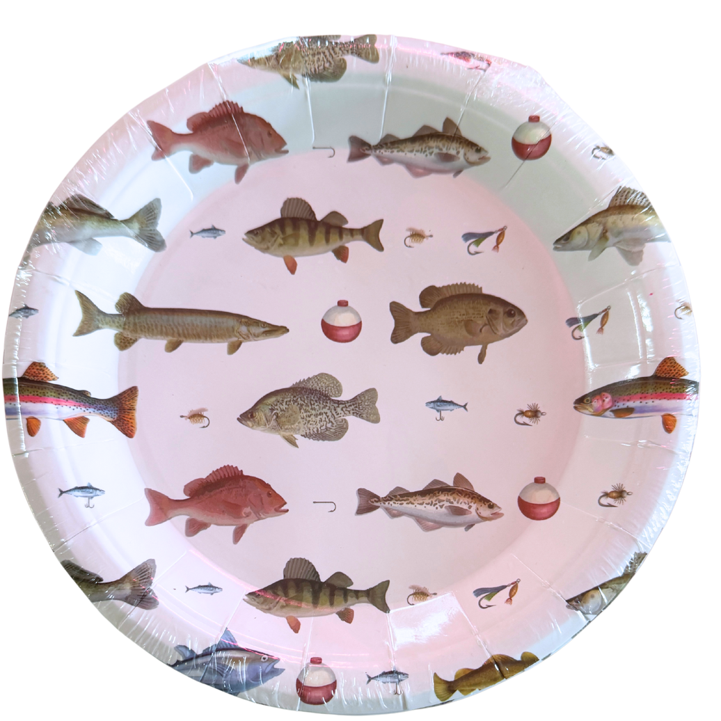 Fishing 7" Paper Appetizer Plates - 16CT