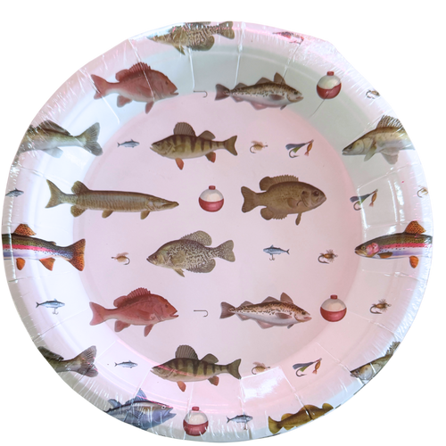 Fishing 7" Paper Appetizer Plates - 16CT