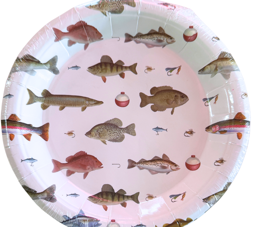 Fishing 7" Paper Appetizer Plates - 16CT