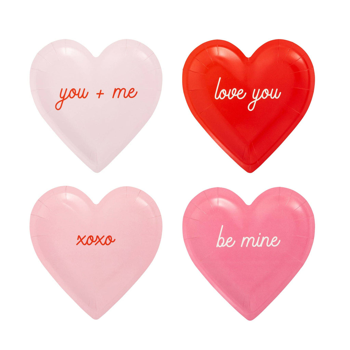 Conversation Heart Shaped Paper Plates - 8CT