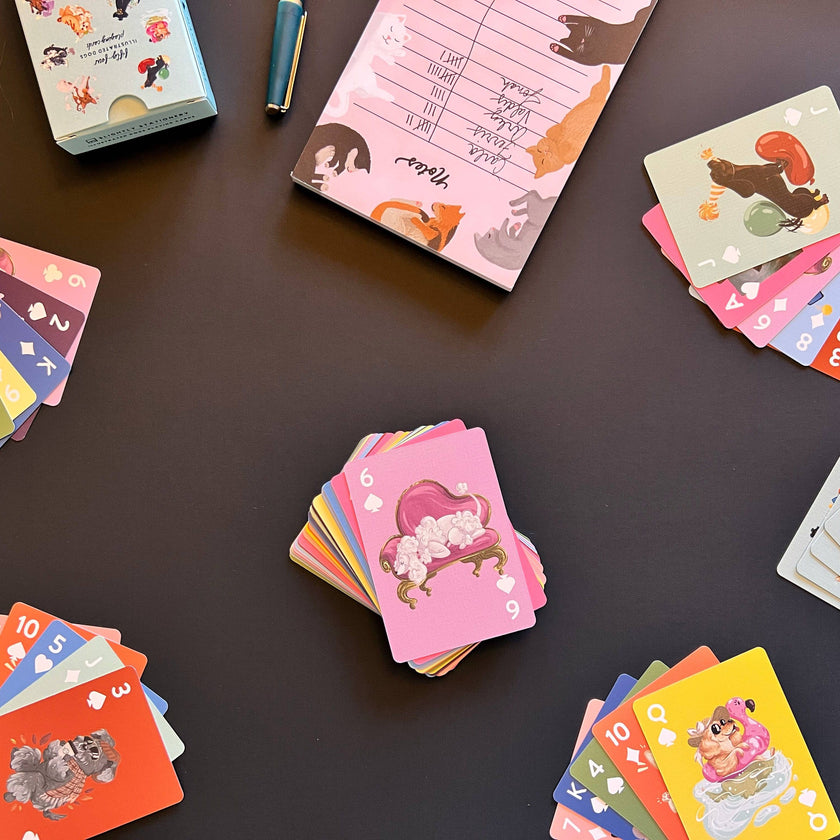 Illustrated Dogs Playing Cards