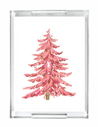 Pink Tree Acrylic Serving Tray - 8.5"x11"