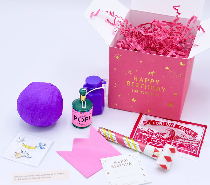 Happy Birthday in a Surprise Box - Assorted Colors