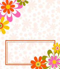 Groovy Flower Retro Double Sided Folded Place Cards - Boxed Set of 12