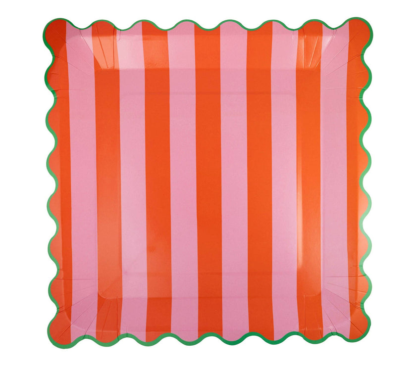 Assorted Striped Plate Set - 8CT