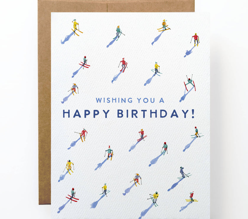 Skiing Birthday Card