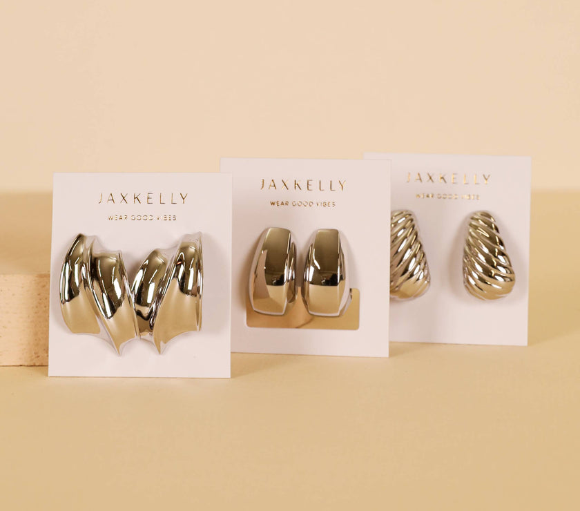 Silver - Bold Wave - Earrings