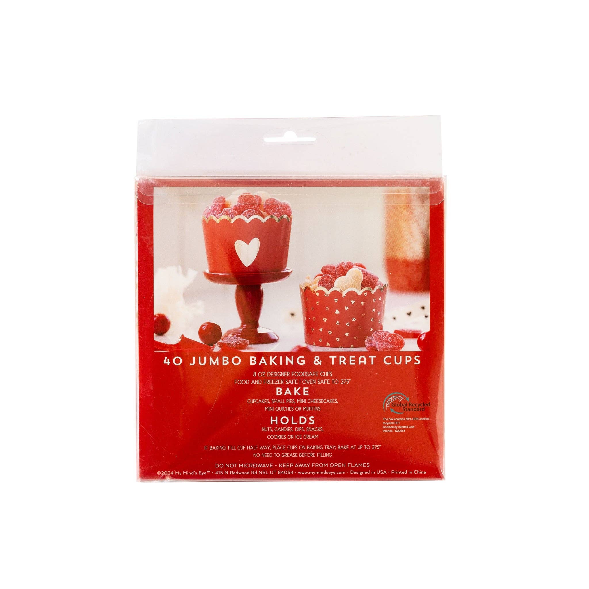 Jumbo Gold Foil Centered Heart Baking/Food Cups
