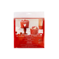 Jumbo Gold Foil Centered Heart Baking/Food Cups