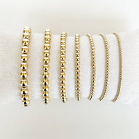 14k Gold Filled Beaded Bracelet: 4mm, size 7"