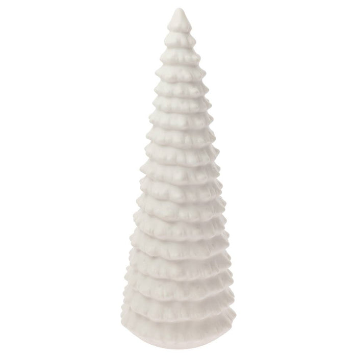 10.25" Tall White Ceramic Led Xmas Tree Christmas
