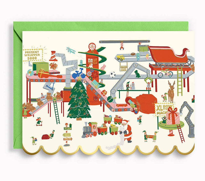 Santa's Workshop Christmas Card