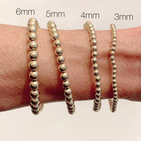 14k Gold Filled Beaded Bracelet: 4mm, size 7"