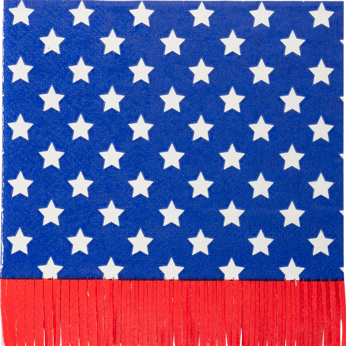 Stars and Fringe Paper Cocktail Napkin - 24CT