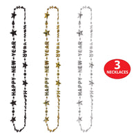 Black, Gold, and Silver Happy New Year Beads-Of-Expression